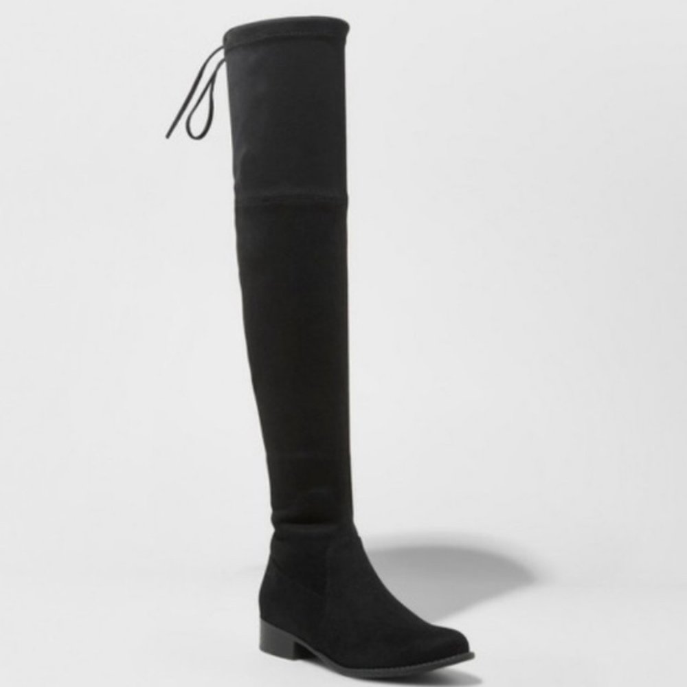 Black Suede Over the Knee Boots